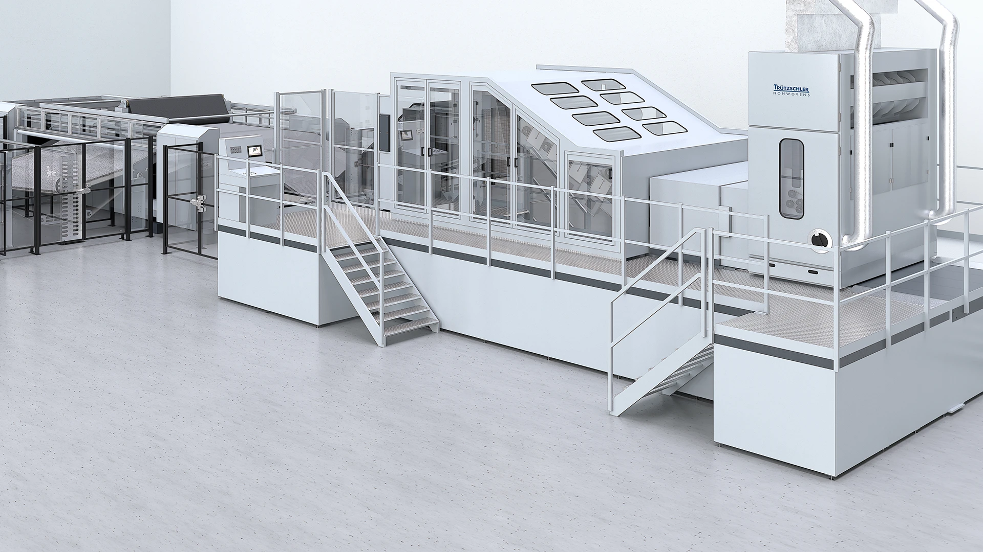 devoti.künne – CGI: fotorealistische 3D-Visualisierung einer Carding-Anlage. Künstlerische Nachbearbeitung.