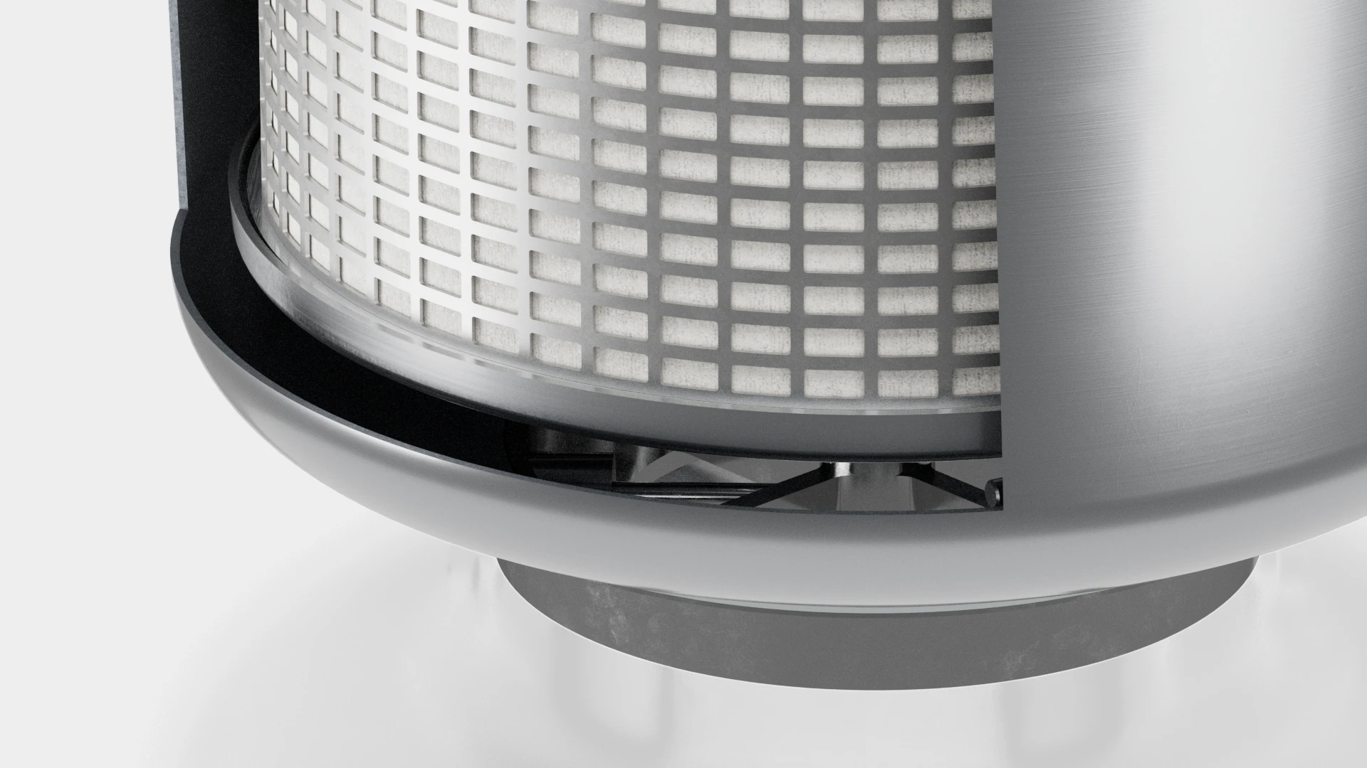 devoti.künne – CGI: fotorealistische 3D-Visualisierung eines Filterelementes. Detail