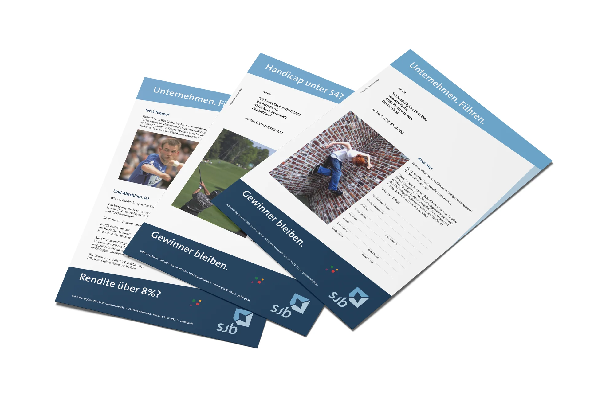 Teilnahmebögen für drei Preisausschreiben