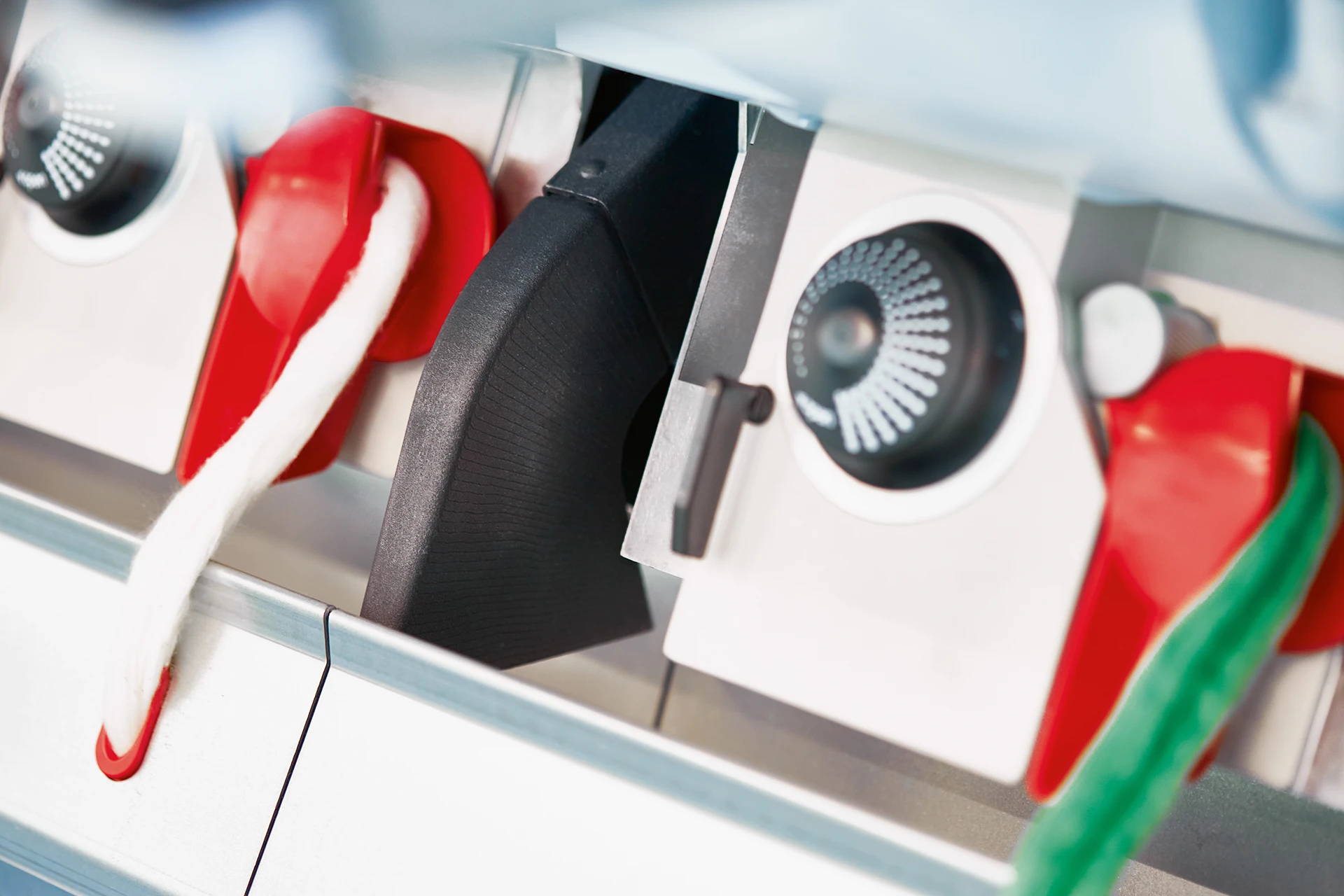 Detailansicht einer Autocoro Rotorspinn-Maschine