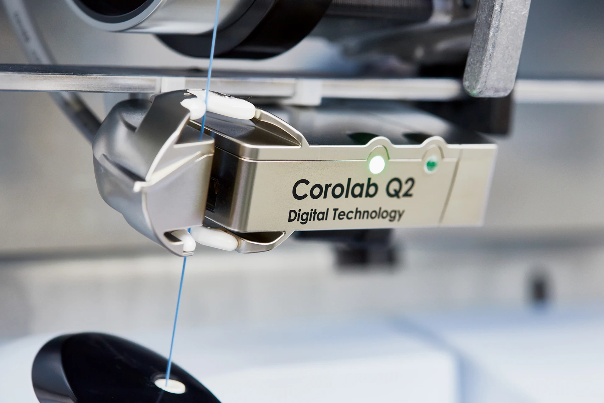 Nahaufnahme eines Corolab Q2 Fadensensors