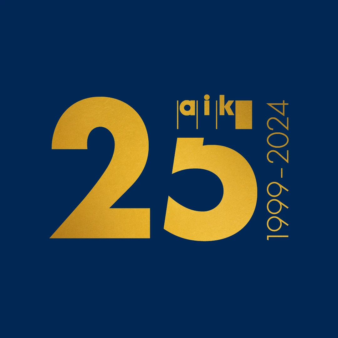aik-Jubiläumslogo gold auf blau